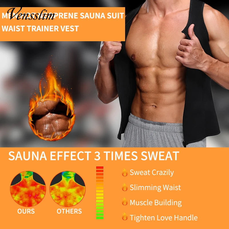Men's Body Shaper Waist Trainer Sauna Vest Double Belt Sweat Shirt Corset Top Abdomen Slimming Shapewear Fat Burn Fitness Suits - Hiron Store