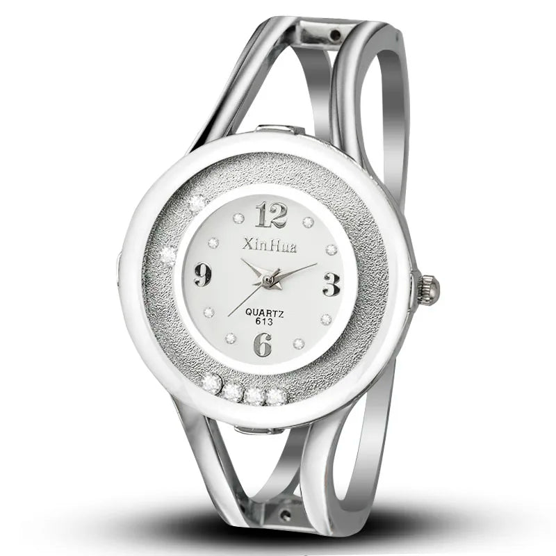 Women Watches Bracelet Fashion Bangle Watch Womens Crystal Stainless Steel Wristwatch