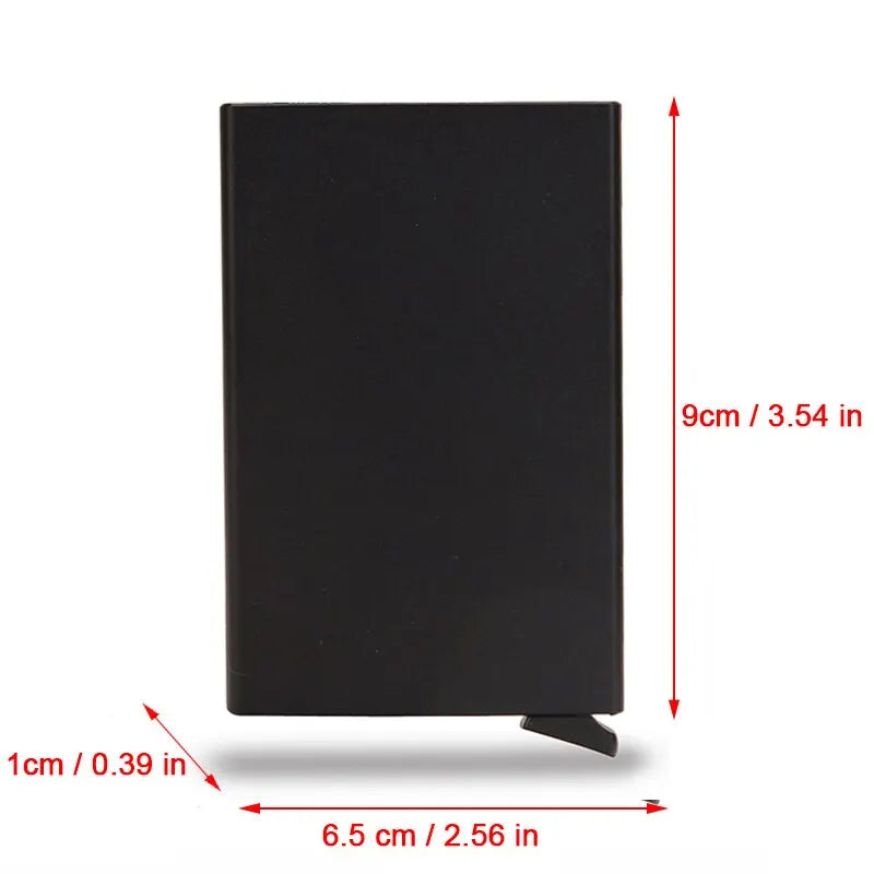 Rfid Smart Credit Card Holder Wallets Metal Slim Pop Up Minimalist Men Wallets Black Male Purse Money Bags Carteira Masculina - Hiron Store
