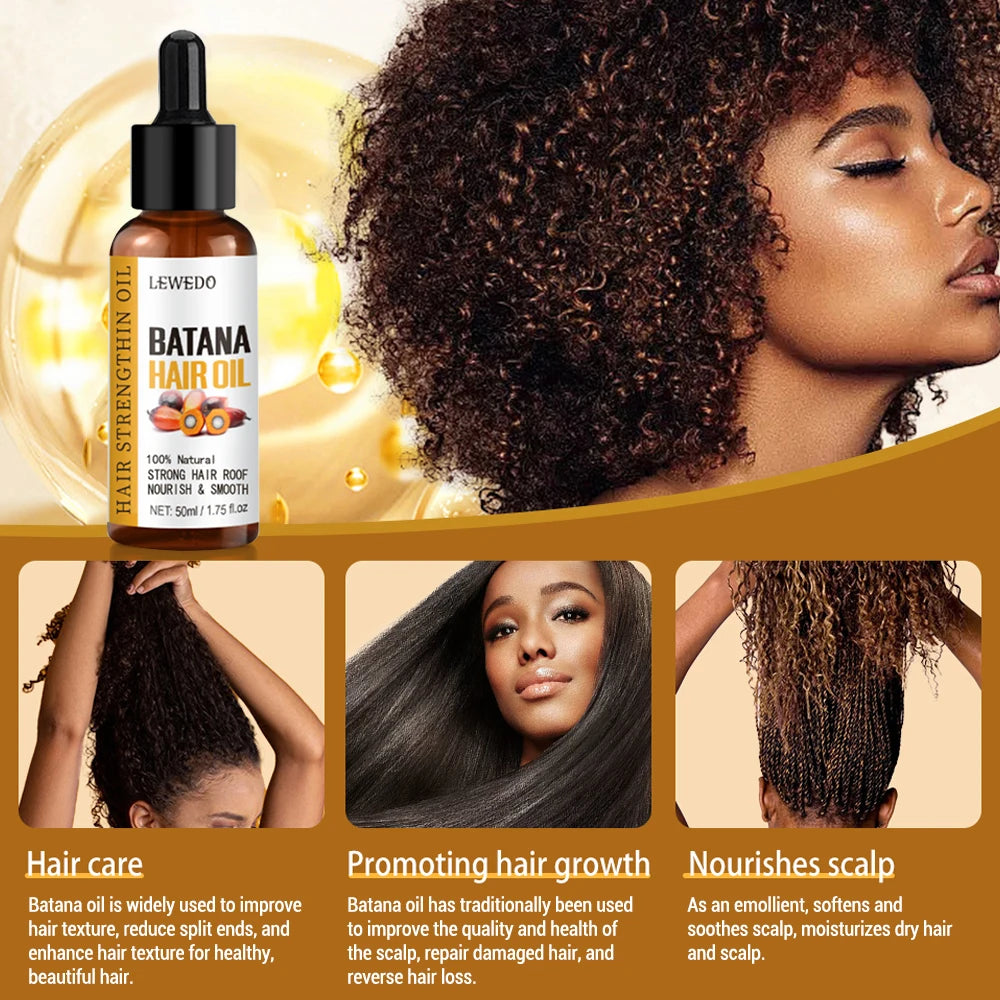 Batana Oil 100% Pure African Hair Growth Oil Mask Butter Anti Hair Loss Break Black Hair Regrowth Treatment