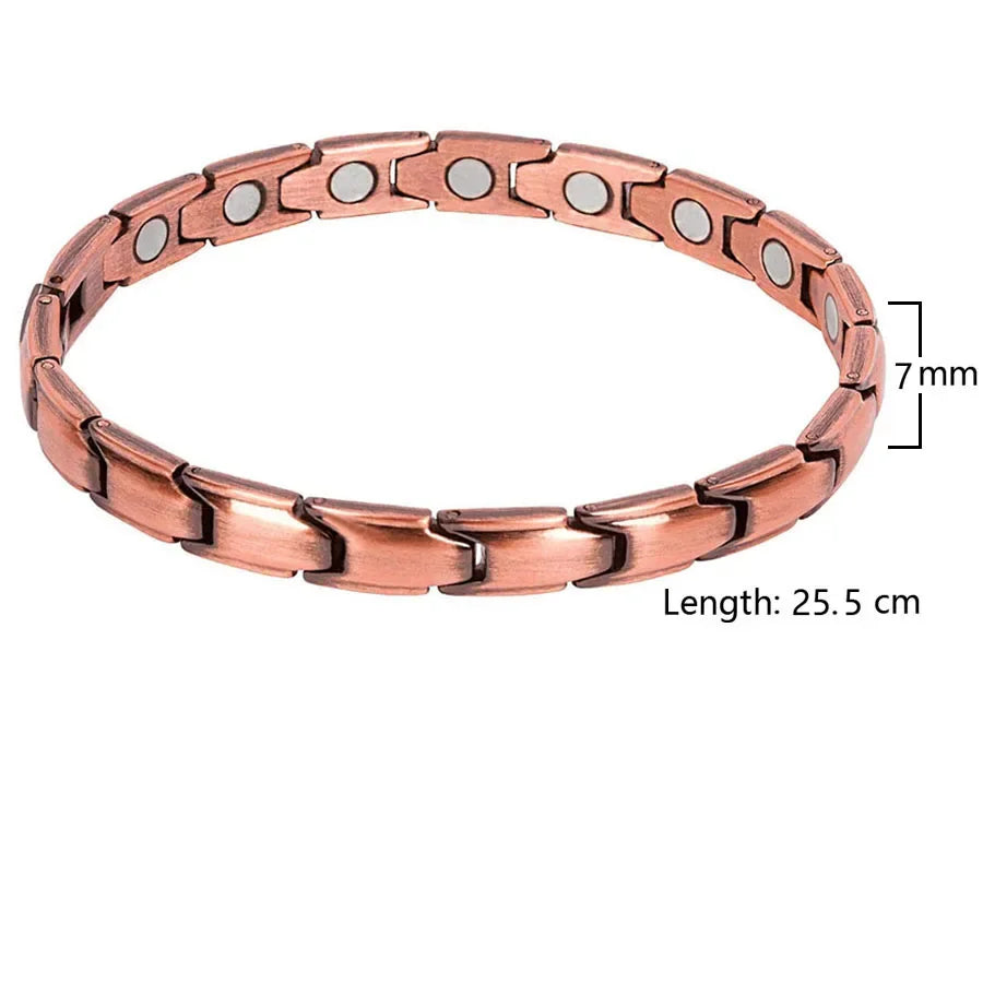 Women's Magnetic Therapy Anklets 99.9% Pure Solid Copper 3500 Gauss Magnets Ankle Pain Relief for Arthritis Adjustable Size