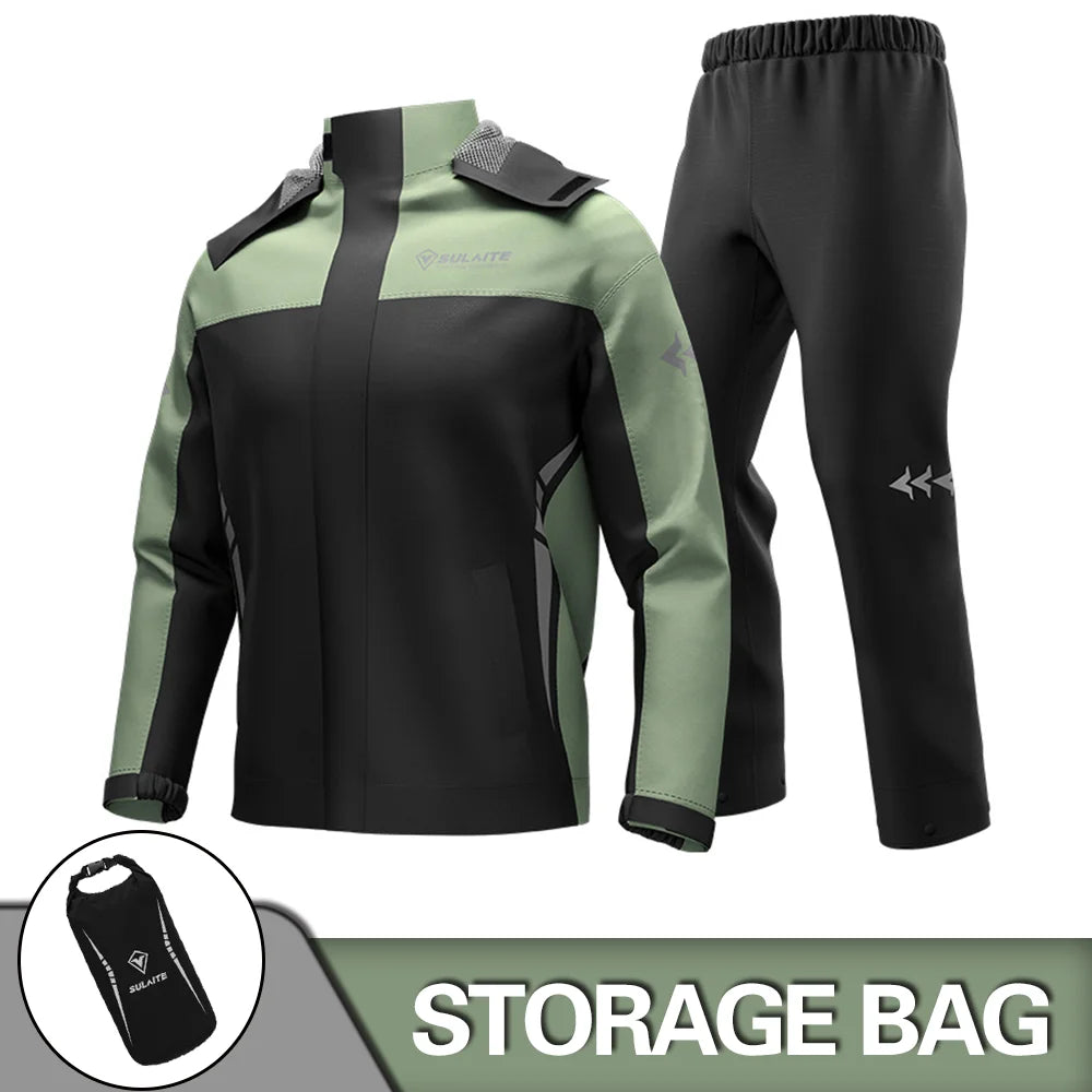 Motorcycle Raincoat Men Women Waterproof 100% Motorcycle Rider Raincoat Suit Moto Raincoat Rain Coat Jacket Pants Biker Rain Set - Hiron Store
