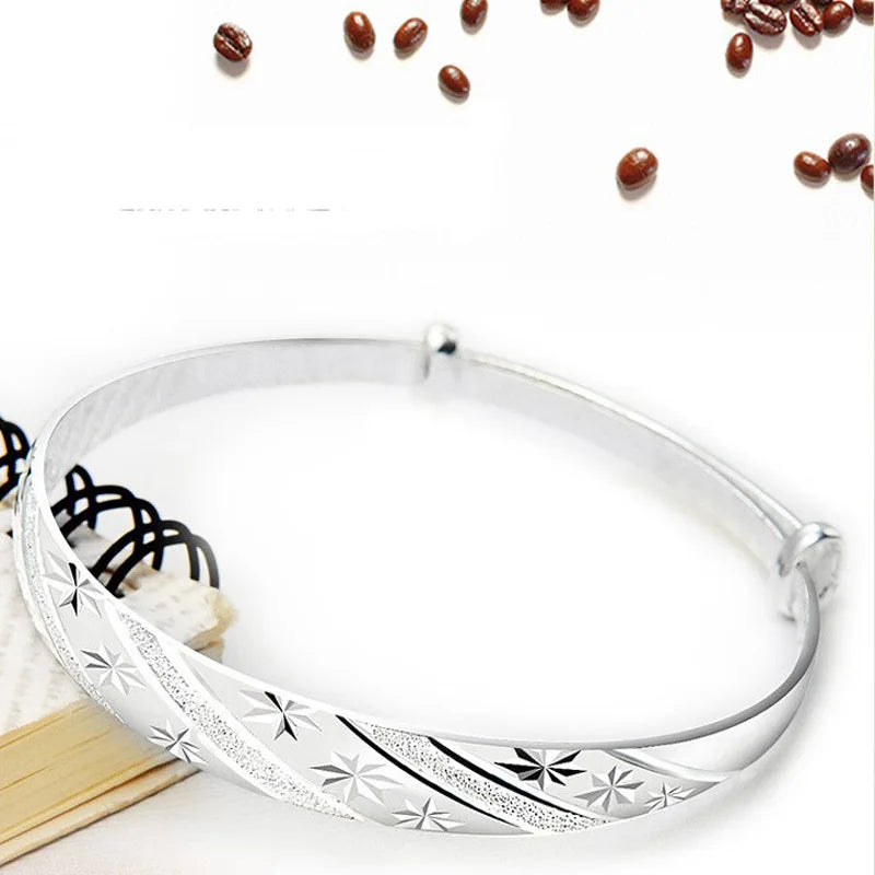 Sterling Silver Lucky Bracelet Bangle For Women Wedding Jewellery