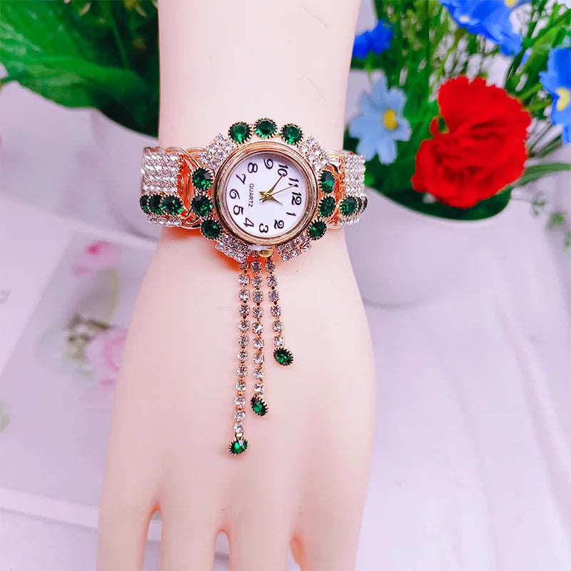 Women Watch with Shiny Diamond Watch Ladies Luxury Casual Bracelet Crystal Watches