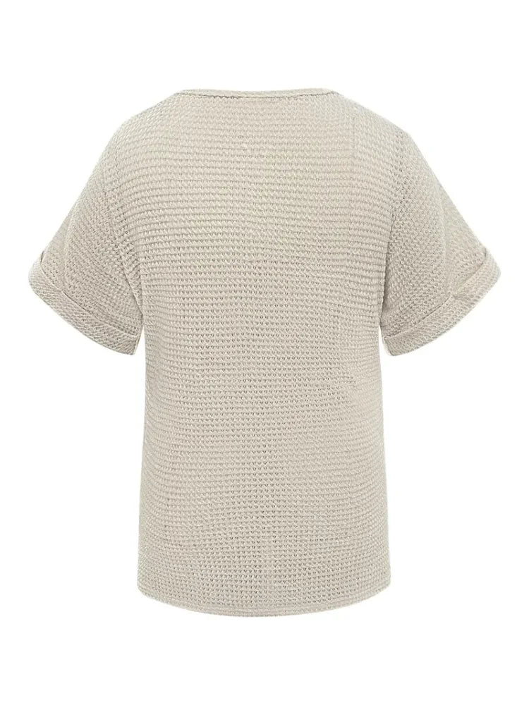 Plus Size Contrast Lace Top Casual Crew Neck Short Sleeve Top Women's Plus Size Clothing