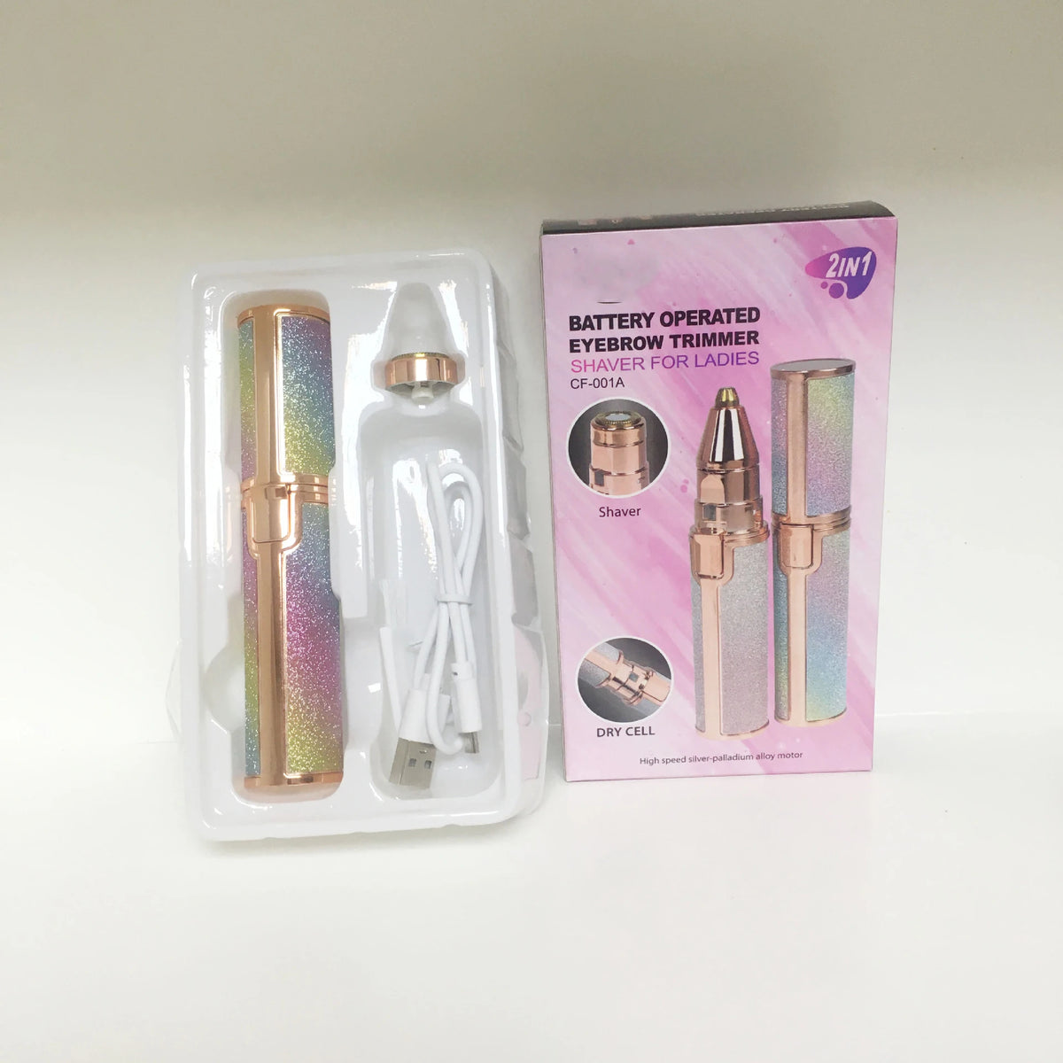 New 2 IN 1 Electric Epilator Eyebrow Trimmer Women's Body Facial Lip Epilator Rechargeable Mini Painless Razor Shaver