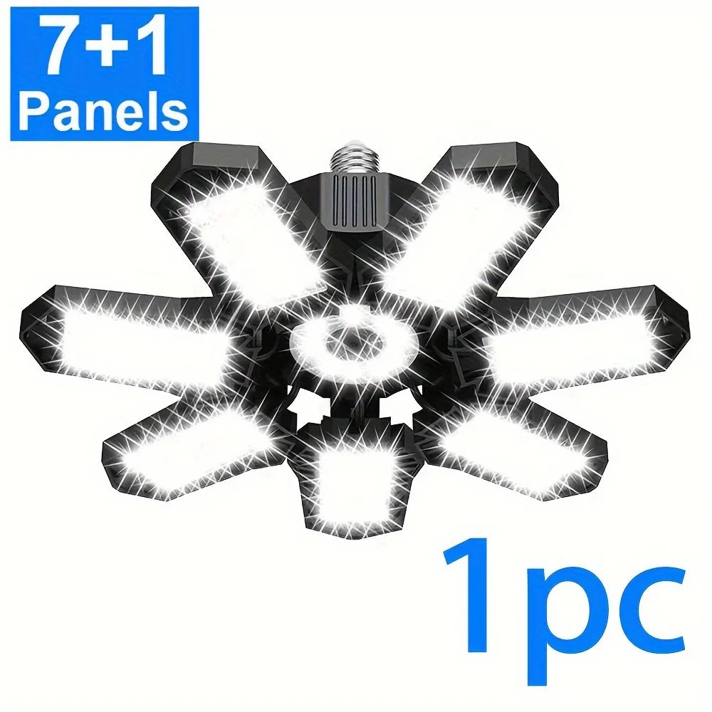 Deformable LED Garage Lights Bulb with 7+1 Adjustable Panels E26/E27 LED Bulb Ceiling Lighting