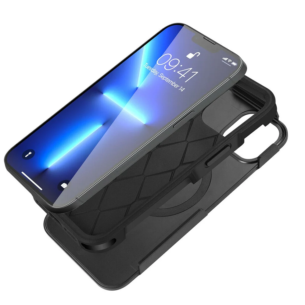MagSafe Phone Case For iPhone 16 13 12 Pro Mini Max 11 15 14 Plus Shockproof Heavy Duty Rugged Magnetic Hybrid Matte Cover