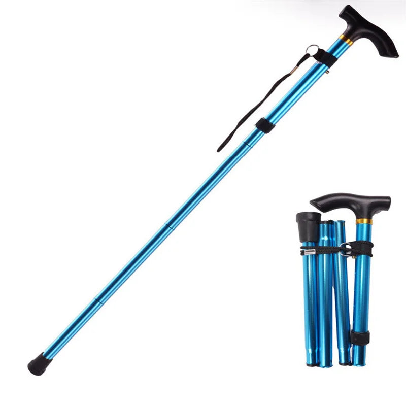Walking Stick Trekking Poles Telescopic Fold Crutches Hiking Stick Crutch Elderly Metal Stick