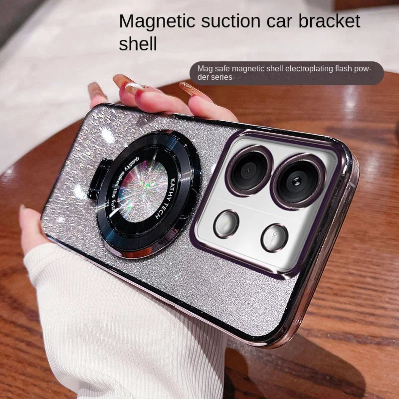 For Xiaomi Mi 14T Pro Case Soft Bling Glitter With Ring Stand Slim Protective Back Cover For Xiaomi Mi14T 14TPro Phone Shell