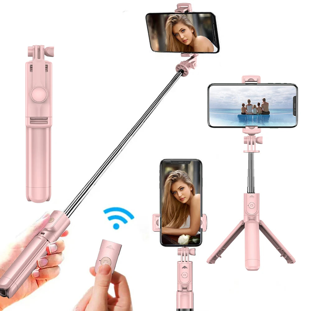 Wireless Selfie Stick Tripod Stand with Light Extendable Tripod for iPhone Mobile Phone Tiktok Live Streaming