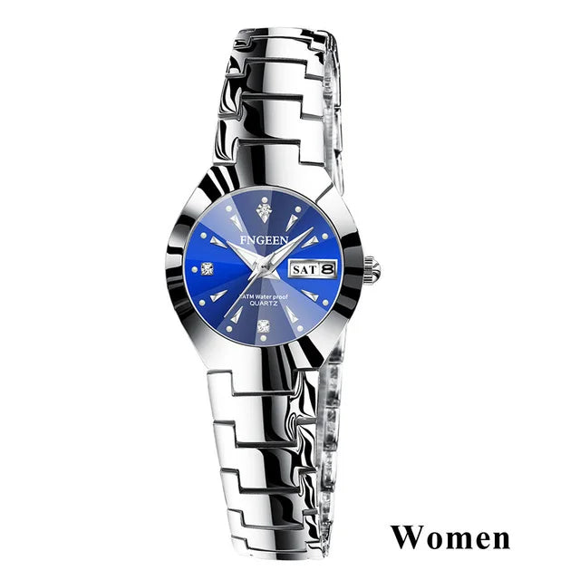 2024 FNGEEN 5808 Relogio Feminino Couple Watch Men Quartz watch for Lovers Luxury Womens wristwatch Stainless Steel Waterproof - Hiron Store