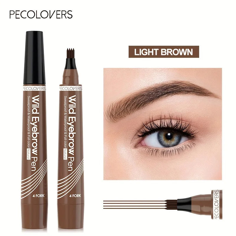 6 Colours 1pc Eyebrow Pen Waterproof 4 Split Tip Eyebrows Pen Eyebrow Tattoo Pen Waterproof Liquid Black Eyebrow Makeup Pencil