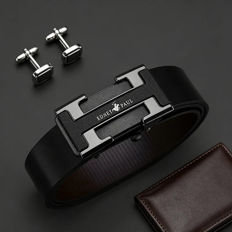 Stylish Men Leather Belt, Fashion Belts for Daily Life, Leisure, Party, Festival, Work, and Business Automatic Buckle