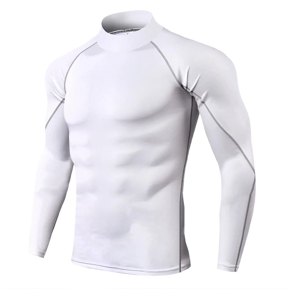 Men Sport T-shirt Quick Dry Bodybuilding Running Shirt Long Sleeve Compression Top Gym T Shirt Men Fitness Tight Rashgard - Hiron Store