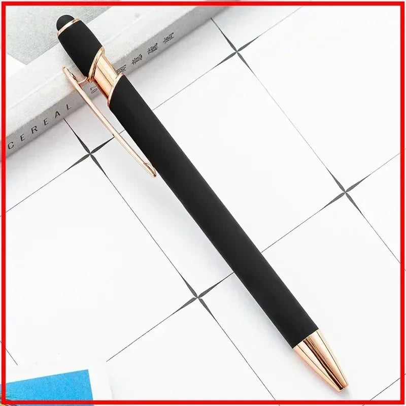 50 Pcs Metal Business Ballpoint Pen Custom Logo Drawing Touch Screen Stylus Pen