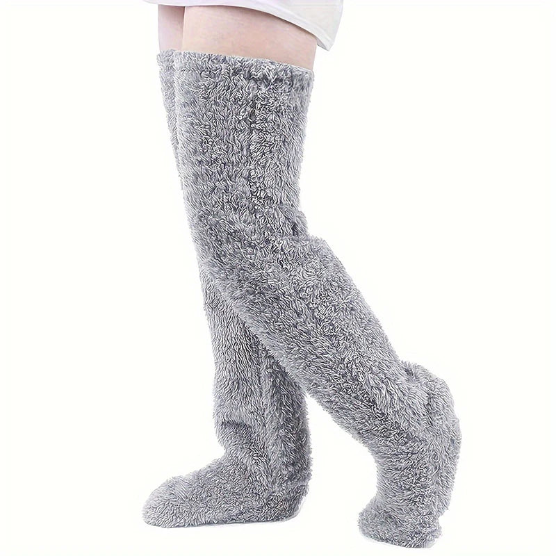 2024 Autumn And Winter Floor Socks Goose Down Socks Knee Warm High-Top Shoes Socks