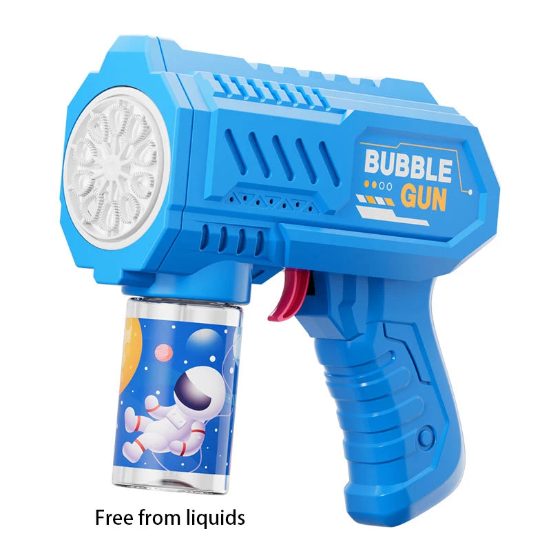 Astronaut Electric Automatic Light Bubble Machine Bubbles Gun Summer Beach Bath Outdoor Game Fantasy Toys for Children Kids Gift - Hiron Store