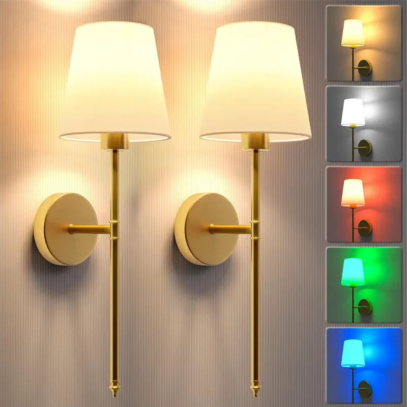 Wireless battery powered wall lamp rechargeable wall lamp dimmable detachable bulb remote control 10 colour wireless wall lamp