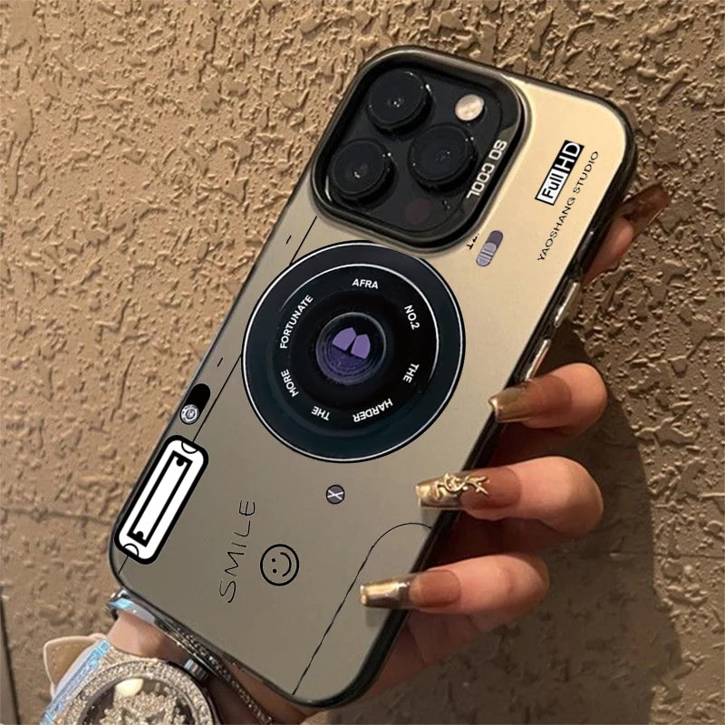 Phone Case for iPhone 16E 14 13 15 16 Pro Max 11 12 XS X XR 7 8 Plus SE2 Retro Recording Device Printed Shockproof Matte Cover