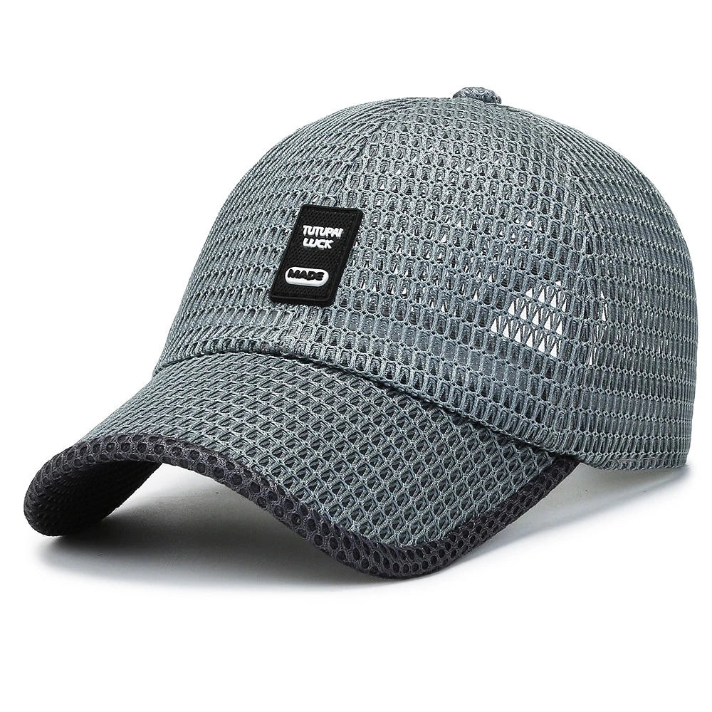 Summer Men's Outdoor Sun Hat Quick-Drying Breathable Mesh Cap Large Brim Duck Tongue Baseball Cap