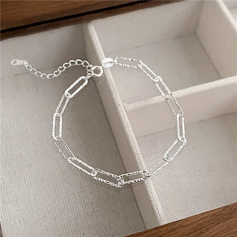 925 Sterling Silver Heart Shaped Necklace Bracelet Set for Women Crystal Bracelets Jewellery Set