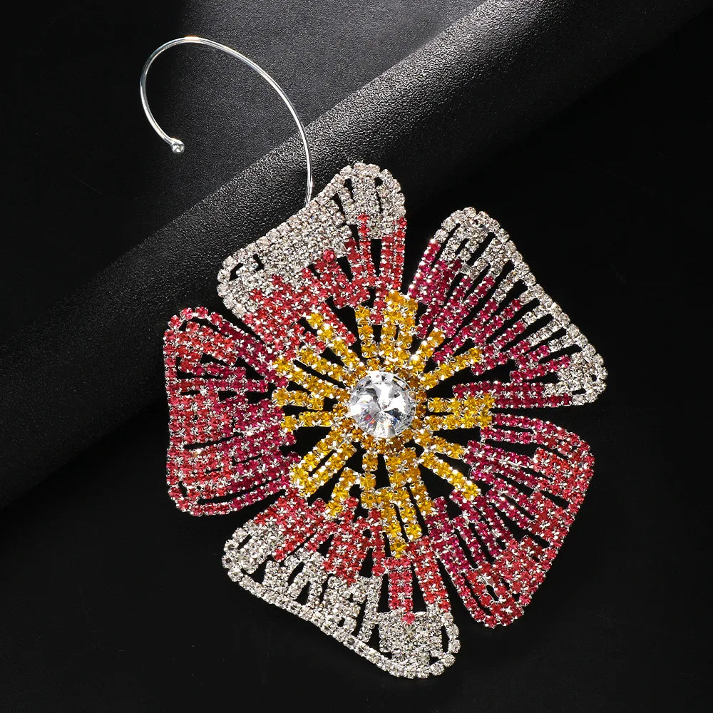 Big Flower Earrings Dangle Earring Drop Wedding Jewellery