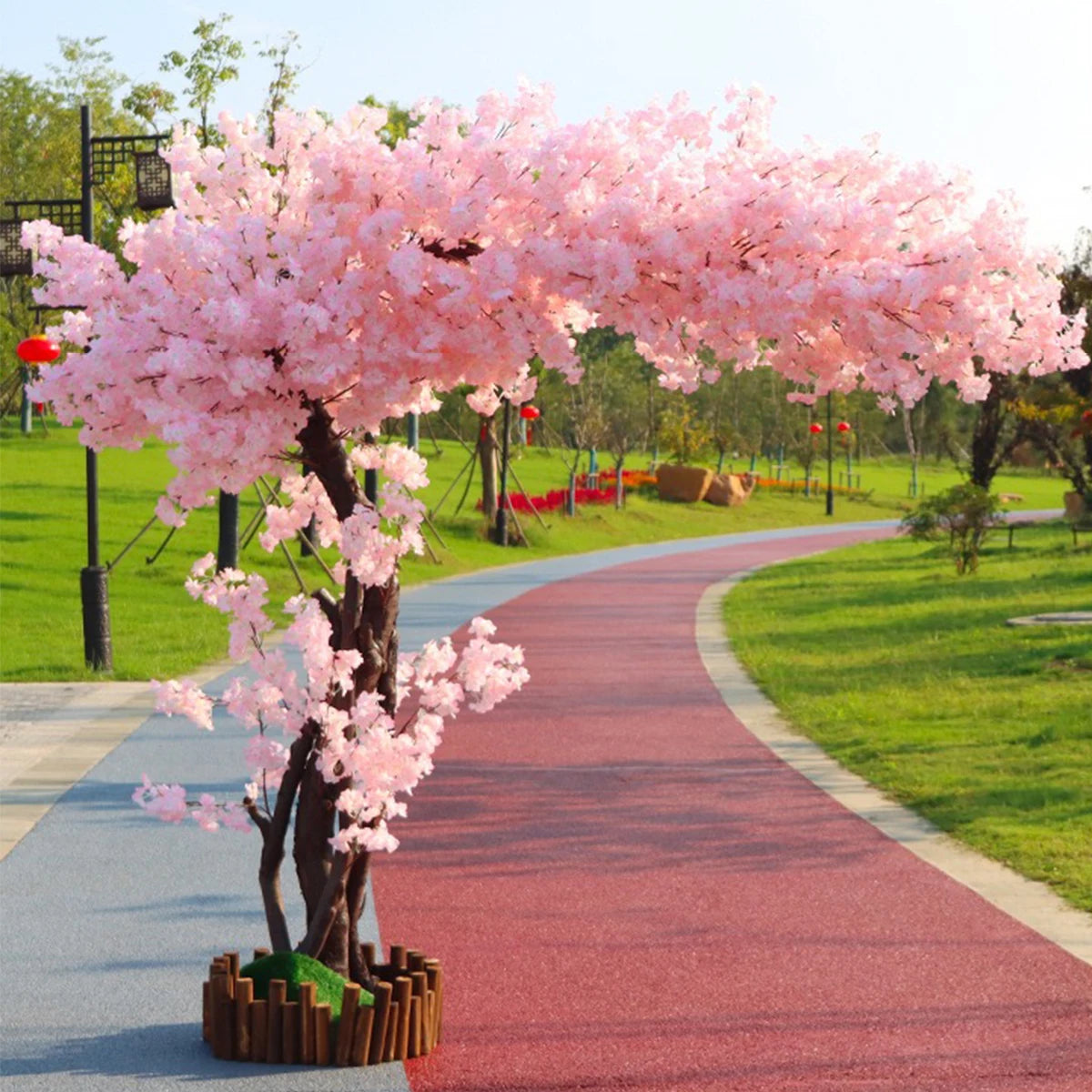 Artificial Cherry Blossom Tree Large Fake Peach Blossom Plant Wedding & Outdoor Home Garden Decoration Christmas Home Decoration