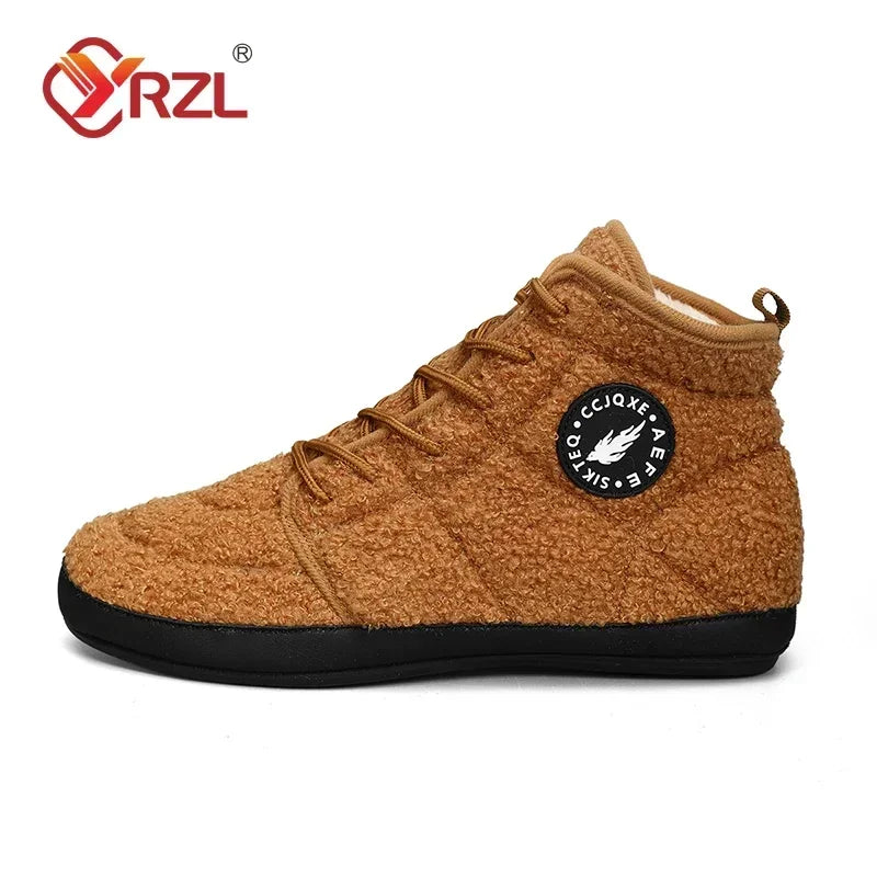 Cotton Shoes Men Winter High Top Warm Slip on Lightweight Slippers Cotton Loafers Men Winter Warm Shoes