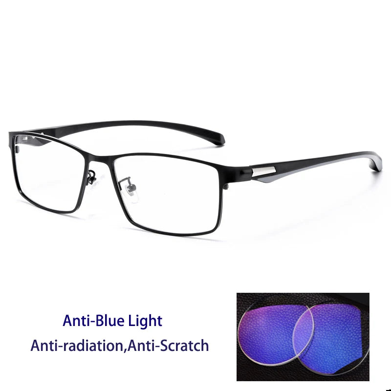 KOCOLIOR Anti Blue Light Men Reading Glasses, Titanium Alloy Metal Frame, Business Computer Reader, +1.50 1.75 2.0 2.25 2.50 2.75
