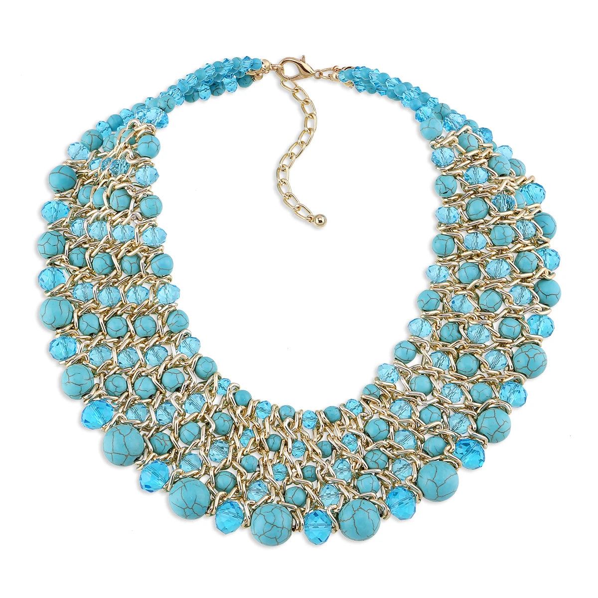 New Handmade Fashion Necklace Crystals Beaded Chunky Statement Chokers Jewelry