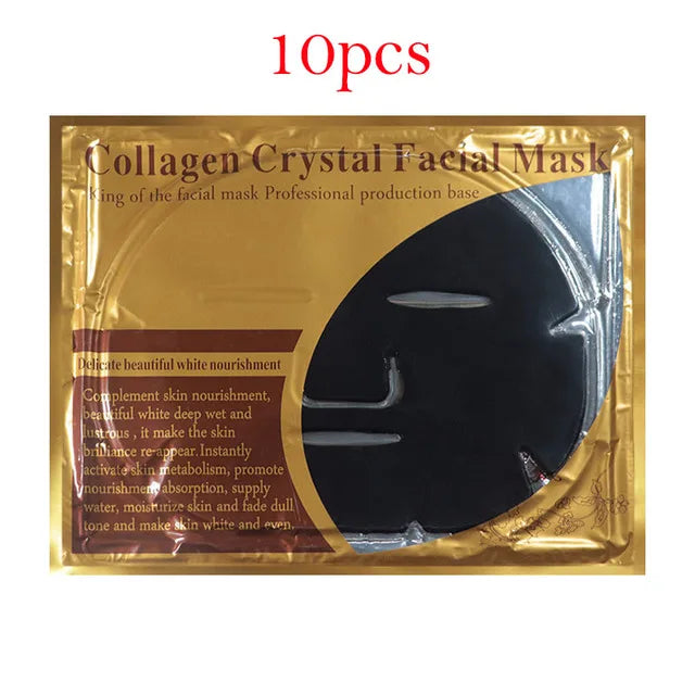 10pcs Crystal Collagen Gold Face Masks Beauty Skin Care Anti-Again Hydrating Moisturizing Facial Mask for Face Care