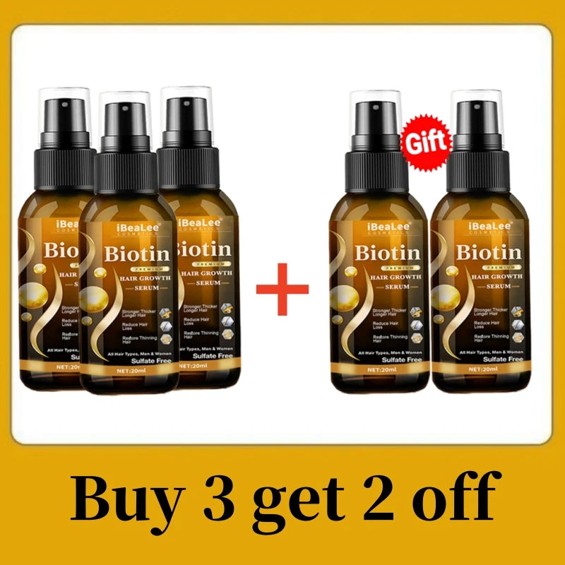 Biotin Hair Growth Oil Anti Hair Loss Treatment Baldness Repair Fast Growth Serum Regrowth Hair Care