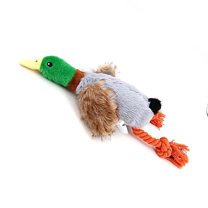 Dog Chew Toys Cute Plush Duck Sound Toy Stuffed Squeaky Animal Squeak Dog Toy Cleaning Tooth Dog Chew Rope Toys - Hiron Store