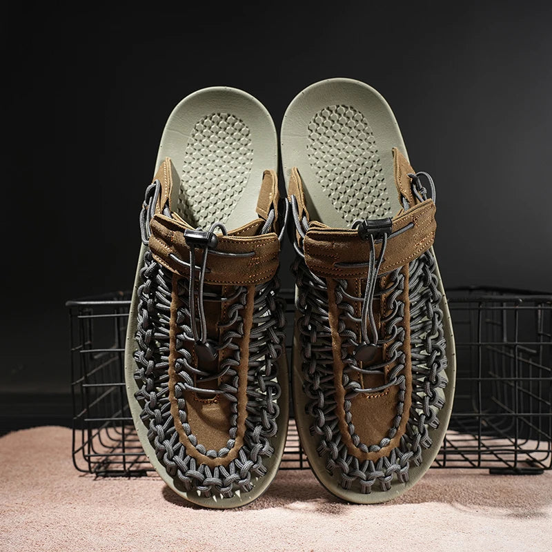 High Quality Slip-on Slippers Summer Mens Hollow Barefoot Shoes for Men Outdoor Sandals Comfortable