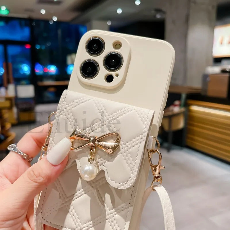 Wallet Leather Bag Case for Samsung Galaxy Crossbody Lanyard Neck Strap Cover