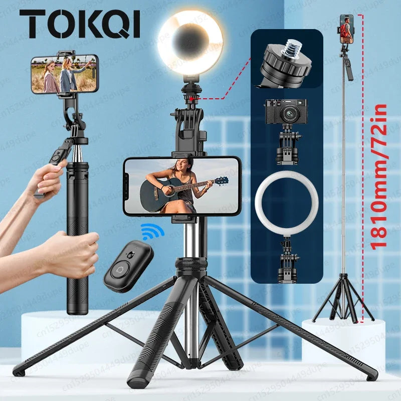 Selfie Stick Extendable Tripod with Bluetooth Remote