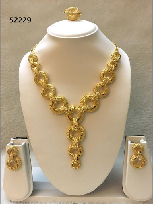 22ct Heavy Gold forming Jewellery, Gold Plated Necklace set, "3 Day UK free delivery" - Hiron Store