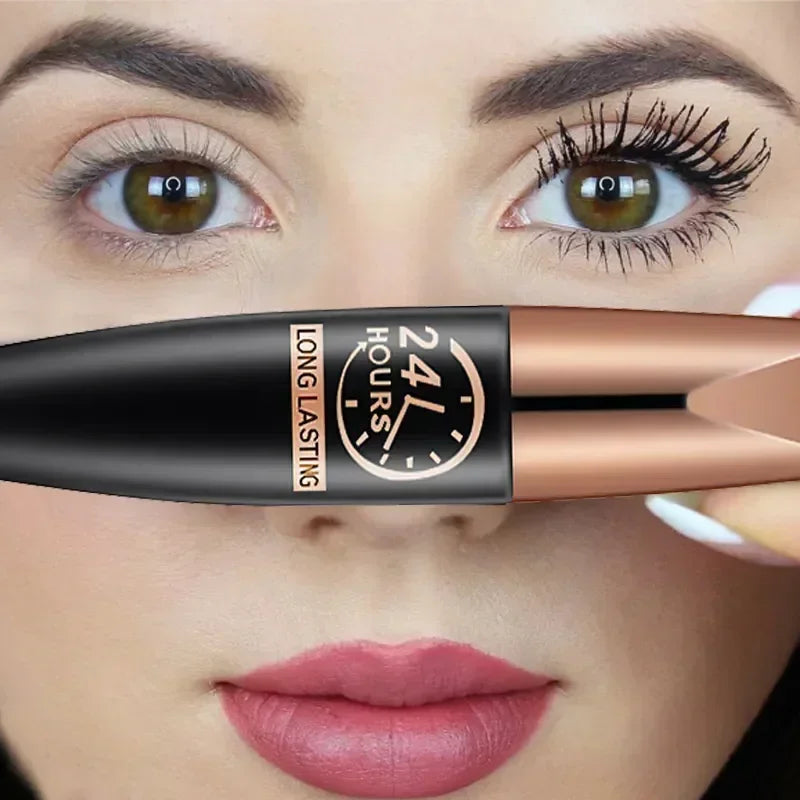 5D Waterproof Mascara Lengthens Eyelashes Extension Black Silk Fibber Mascara Female Makeup Cosmetic Waterproof Mascara