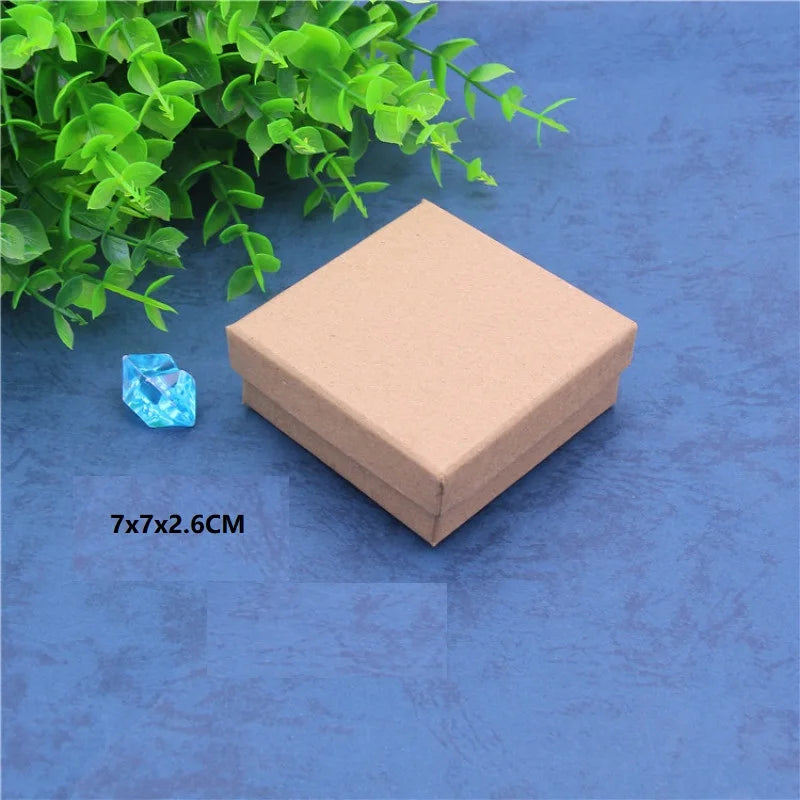 Cardboard Jewelry Boxes 3.54×3.54x1.18 Square Cardboard Box Paper Kraft Paper Gift Packaging Box for Christmas