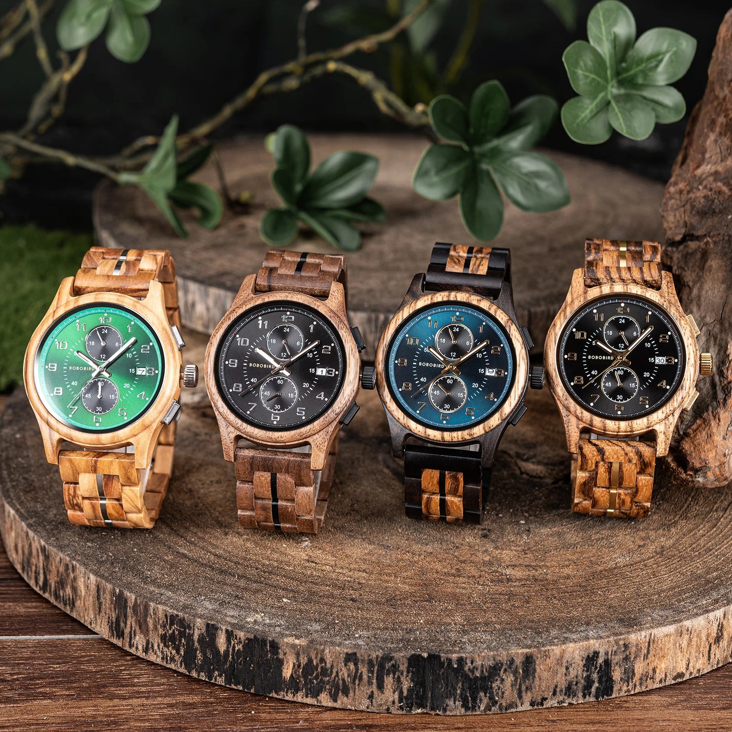 Wooden Men's Watch Handcrafted Vintage Stylish Natural Wood Quartz Wristwatch With Unique Design