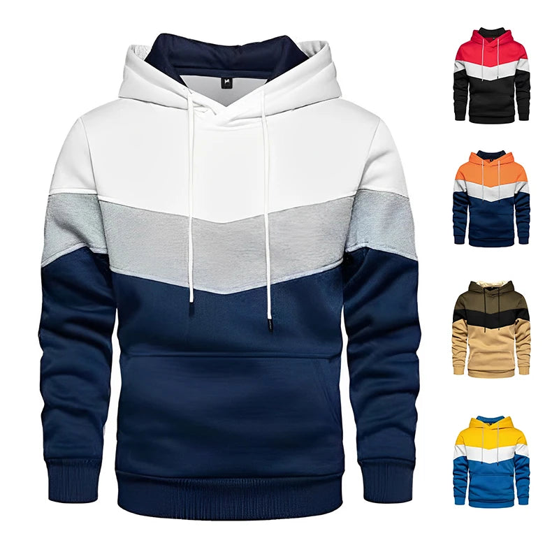 Men's Hoodie Outdoor Casual Sportswear Fashion Fleece Thermal Hooded Sweatshirt