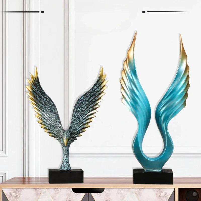 Golden Dapeng Figurines Angel Wings Ornament   Creative Animal Crafts Home Decor Accessories  Wedding Gift for lovers