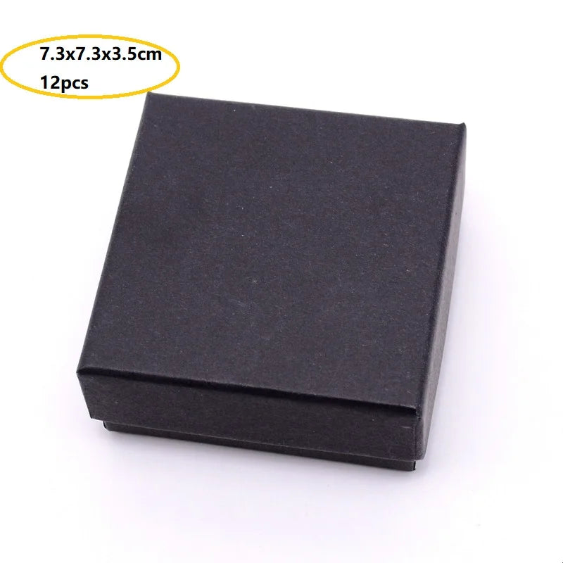 Cardboard Jewelry Boxes 3.54×3.54x1.18 Square Cardboard Box Paper Kraft Paper Gift Packaging Box for Christmas