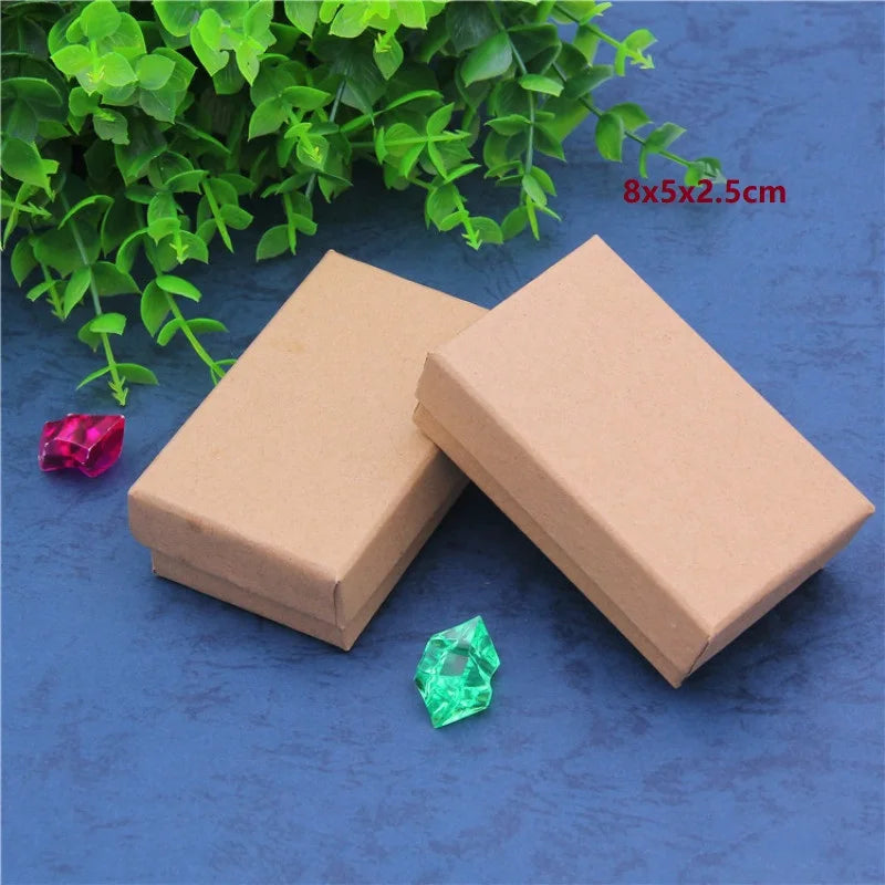 Cardboard Jewelry Boxes 3.54×3.54x1.18 Square Cardboard Box Paper Kraft Paper Gift Packaging Box for Christmas