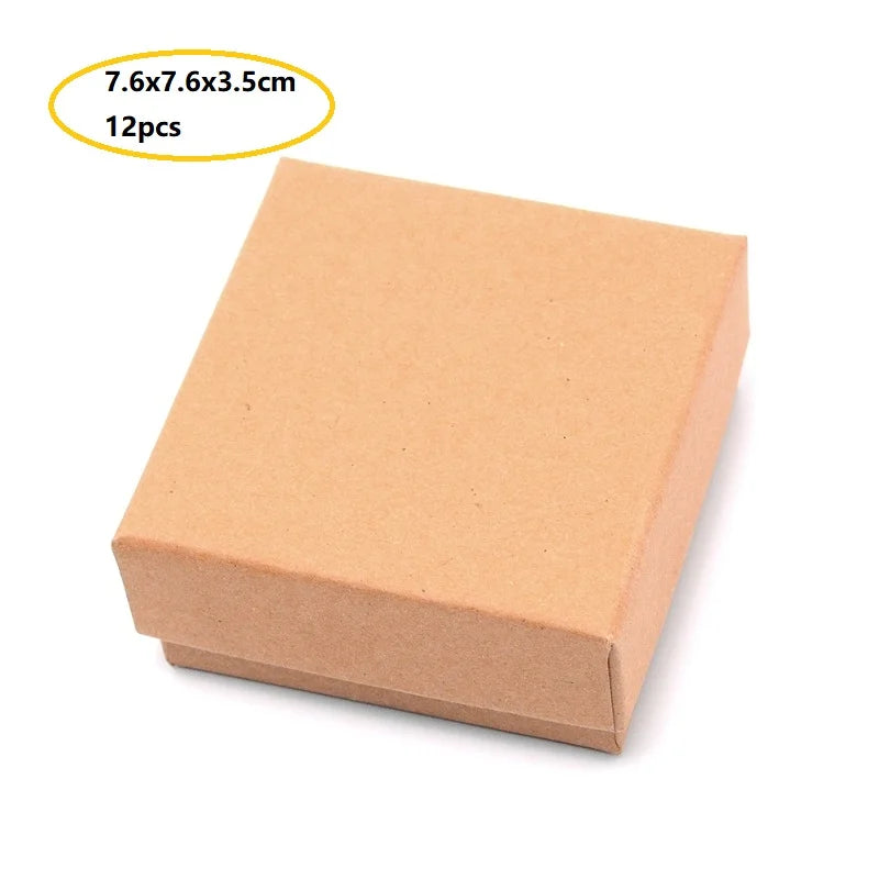 Cardboard Jewelry Boxes 3.54×3.54x1.18 Square Cardboard Box Paper Kraft Paper Gift Packaging Box for Christmas