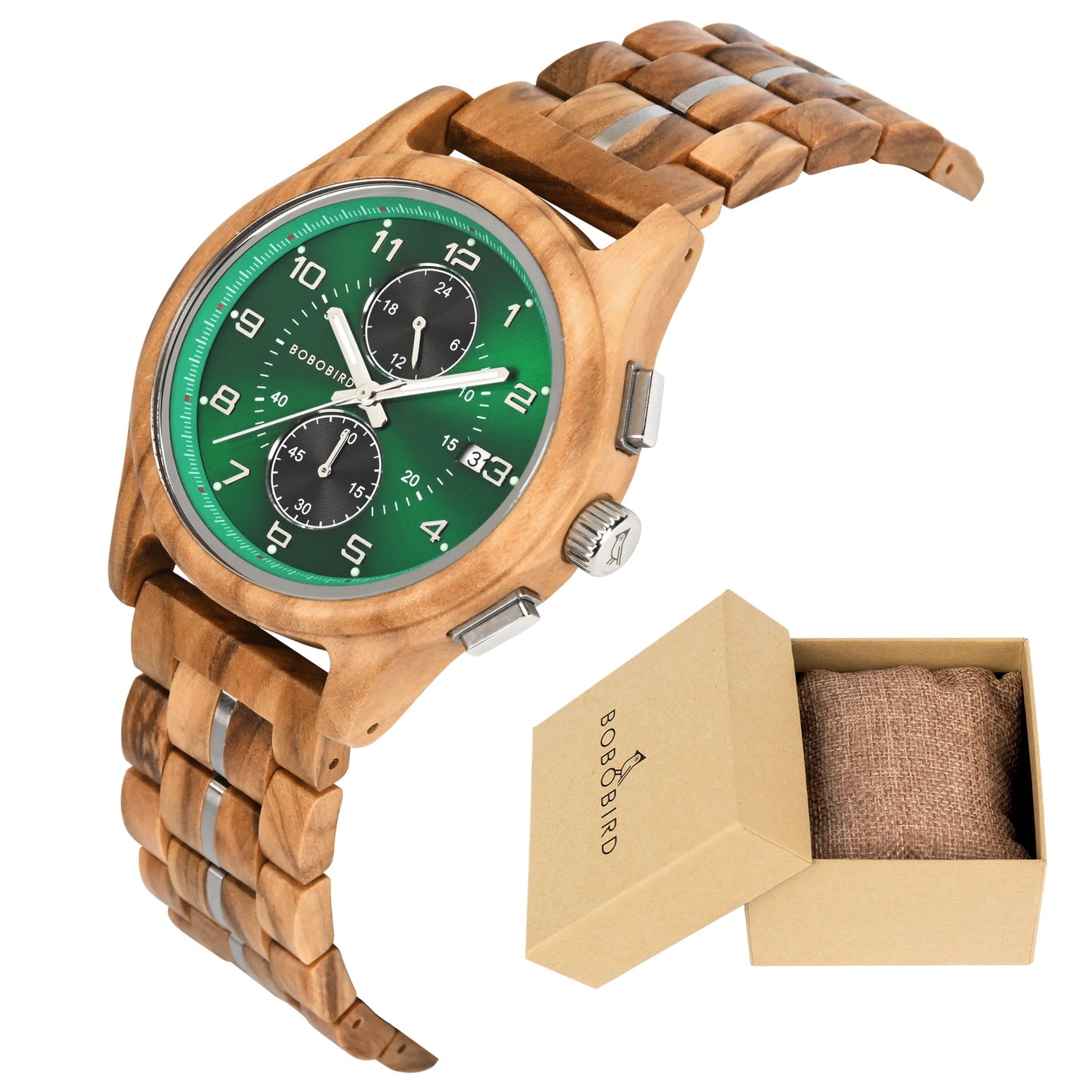 Wooden Men's Watch Handcrafted Vintage Stylish Natural Wood Quartz Wristwatch With Unique Design