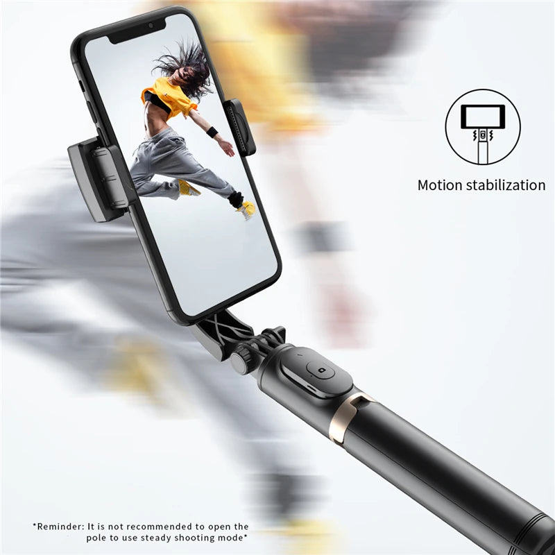 Gimbal Stabilizer Selfie Stick Foldable Wireless Tripod with Bluetooth Shutter Monopod for IOS Android