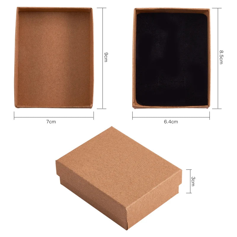 Cardboard Jewelry Boxes 3.54×3.54x1.18 Square Cardboard Box Paper Kraft Paper Gift Packaging Box for Christmas