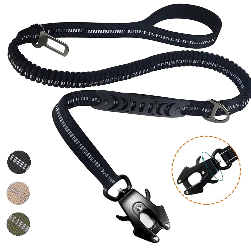 Tactical Bungee Dog Leash Pet Reflective No Pull Leashes for Medium Large Dog